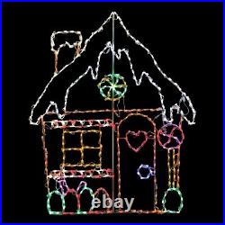 Christmas Gingerbread House Candy LED Light Display yard Art Decoration