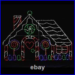 Christmas Gingerbread House LED Light Display Wireframe Yard Art Decoration