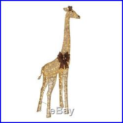 Christmas Gold Grapevine Giraffe 73 in. 160 LED Lighted Outdoor Yard Decoration