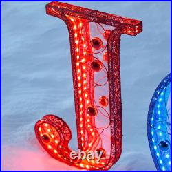 Christmas JOY LED Yard Art Lawn Outdoor Lighted Sign Word Display 275 Lights NEW