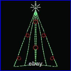 Christmas LED Tree with Berries Light Display Wireframe Yard Art Outdoor Decor