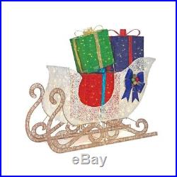 Christmas Lawn Decoration Yard Outdoor 61 in. LED Jumbo Sleigh with Presents