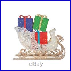 Christmas Lawn Decoration Yard Outdoor 61 in. LED Jumbo Sleigh with Presents