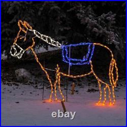 Christmas Light Display LED Donkey Nativity Scene Outdoor Wireframe Yard Art NEW