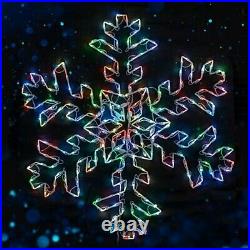 Christmas Light Display RGB Color Changing Snowflake Outdoor LED Yard Art Decor