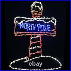 Christmas Light Display Santa's North Pole LED Sign Outdoor Yard Art Decoration