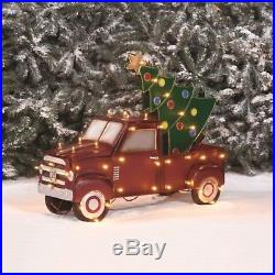 Christmas Lighted Truck With Tree Outdoor Front Yard Lawn Xmas Light Up Decor
