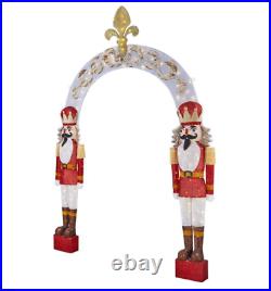 Christmas Nutcracker Arch Sculpture 9 ft Warm White LED Outdoor Yard Decoration