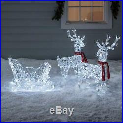 Christmas Outdoor Decoration 3 Piece Light Up Reindeer Waterproof Yard Decor