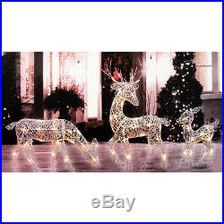 Christmas Outdoor Decoration Deer Family Lighted Sculpture Home Xmas Yard Decor