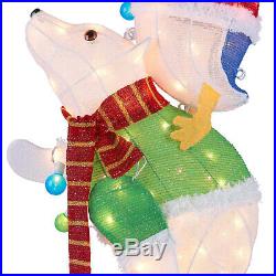 Christmas Outdoor Decorations Lighted Polar Bear and Penguin Holiday Yard Decor