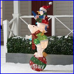 Christmas Outdoor Decorations Lighted Polar Bear and Penguin Holiday Yard Decor