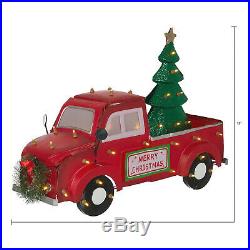 Christmas Outdoor Lighted Decorations Metal Look LED Truck Yard Decor Sculpture