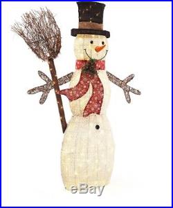 Christmas Outdoor Yard Garden Decor 270 LED Lighted Snowman with Broom, 5 Foot