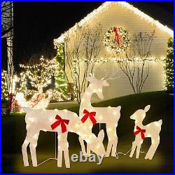 Christmas Pre Lit Deer Doe Xmas Lighted Sculpture Decoration Outdoor Yard Decor