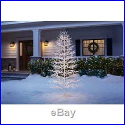 Christmas Prelit Berry Tree 7 ft. White Warm LED Bulbs Metal Stakes Yard Decor