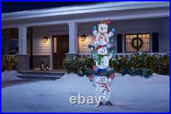 Christmas Stacked Snowmen Sculpture 7 ft LED Outdoor Yard Decoration Decor