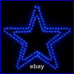 Christmas Star Display Holiday Blue Double Rope Light Star Outdoor Yard Art NEW