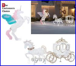Christmas Unicorn Horse Carriage LED Light Yard Outdoor Indoor Decorations Ideas