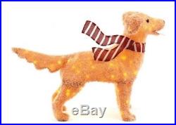 Christmas Yard Decor Fuzzy Dog Statue LED Lights 48 Retriever Holiday Outdoor
