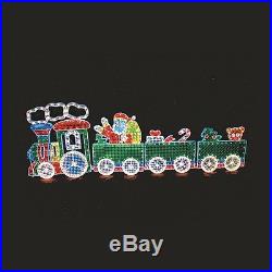 Christmas Yard Decorations 4 piece Holographic Lighted Motion Train Set 8.5 feet