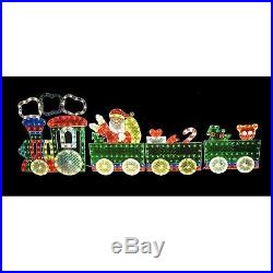 Christmas Yard Decorations 4 piece Holographic Lighted Motion Train Set 8.5 feet