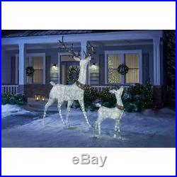 Christmas Yard Decorations Lights Decor LED White 9 ft Standing Deer with Collar