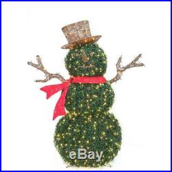 Christmas Yard Topiary Snowman Sculpture Warm White Lights Outdoor Holiday Decor