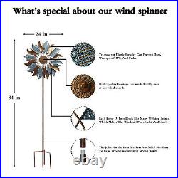 Classical Flower Wind Spinner, Large Metal Windmill, Outdoor Garden Wind Sculpture