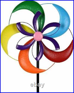 Color Wind Spinner Sculpture Kinetic Outdoor Lawn Garden Decor Patio Stake Yard