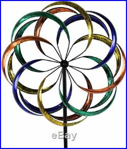 Color Wind Spinner Sculpture Kinetic Outdoor Lawn Garden Decor Patio Stake Yard
