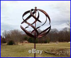 Copper Wind Spinner Garden Yard Windspinner Twirler Lawn Stake Sculpture Art NEW