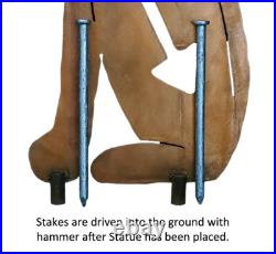 Cowboy on Dinosaur Metal Yard Art, Rust Finish, Handmade in the USA