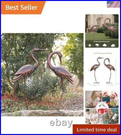 Crane Garden Sculptures & Statues Heron Decoy Large Size Metal Birds Yard Art