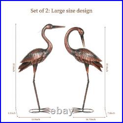 Crane Garden Sculptures & Statues Heron Decoy Large Size Metal Birds Yard Art