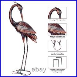 Crane Garden Sculptures & Statues Heron Decoy Large Size Metal Birds Yard Art