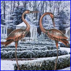Crane Garden Sculptures & Statues Heron Decoy Large Size Metal Birds Yard Art