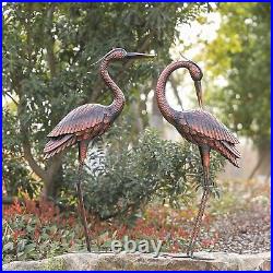 Crane Garden Sculptures & Statues Heron Decoy Large Size Metal Birds Yard Art St