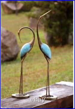 Crane Garden Statue Decor Outdoor Yard Sculpture Duo Lawn Bird Patio Birds