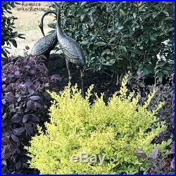 Crane Garden Statue Metal Bronze Finish Heron Birds Sculpture Pond Lawn Yard Art