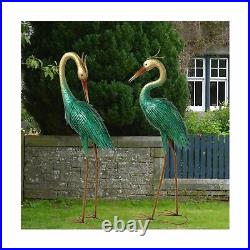 Crane Garden Statues Outdoor Heron Metal Yard Art Statues and Sculptures for