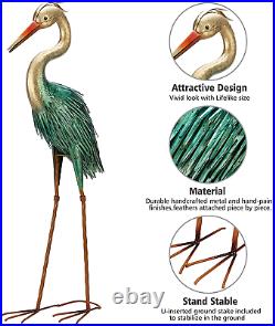 Crane Garden Statues Outdoor Heron Metal Yard Art Statues and Sculptures for Law