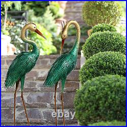 Crane Garden Statues Outdoor Heron Metal Yard Art Statues and Sculptures for of