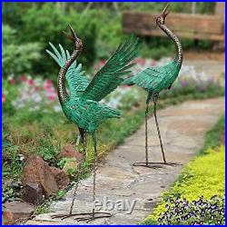 Crane Garden Statues Outdoor Metal Heron Yard Art Crane for Garden Sculptures Pa