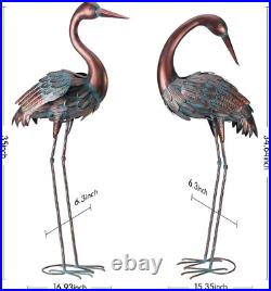 Crane Garden Statues Outdoor Yard Decorations Metal Heron Yard Art Bird Sculptur
