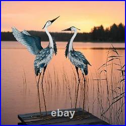 Crane Heron Statue Sculpture Garden Bird Yard Art Decor Lawn Porch Outdoor Patio