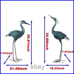 Crane Statue Metal Retro Style Crane Sculpture Garden Decoration Metal Yard A