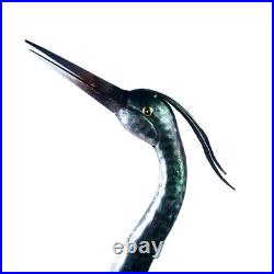 Crane Statue Metal Retro Style Crane Sculpture Garden Decoration Metal Yard A