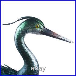 Crane Statue Metal Retro Style Crane Sculpture Garden Decoration Metal Yard A