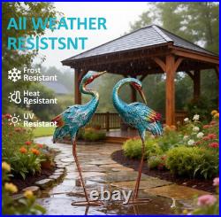 Crane Statues for Garden Decor, Blue Heron Sculptures, Large Birds Lawn Sculptures